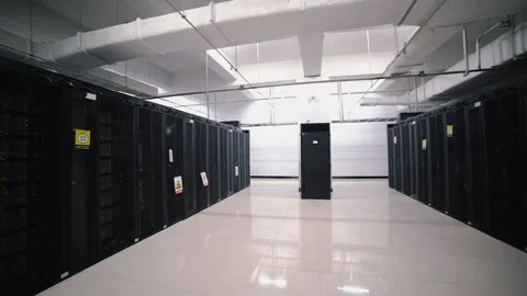 Computer room internet data server automatic door sensor light safety Vídeos de archivo 233577467