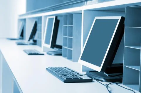 Computer room - pc Stock Photos
