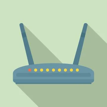 Computer router icon, flat style 스톡 일러스트