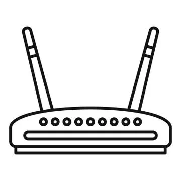 Computer router icon, outline style イラスト素材