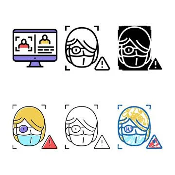 Computer safe minimal person info for use face id color icon vector Illustrazione stock