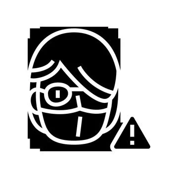 Computer safe person info for use face id glyph icon vector illustration 스톡 일러스트