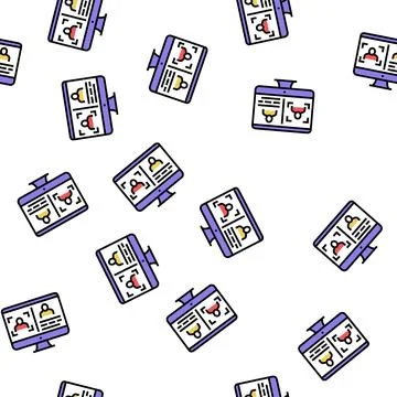 Computer safe person info for use face id vector seamless pattern Illustrazione stock