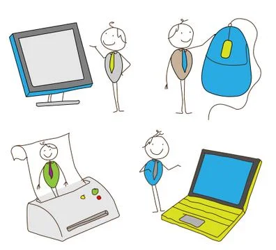 Computer salesman vector Illustrazione stock