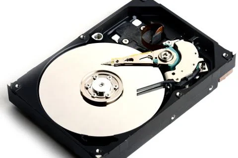 Computer sata hard disk drive inside internals Stock Photos