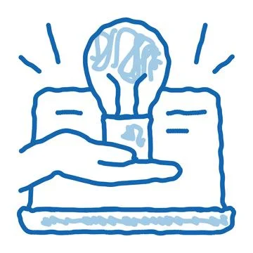 Computer savvy doodle icon hand drawn illustration Stock Illustration
