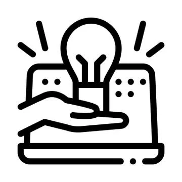 Computer savvy icon vector outline illustration Stock Illustration