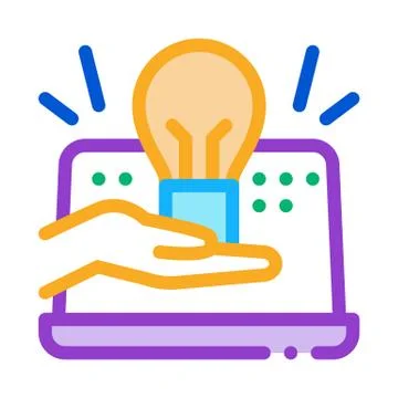 Computer savvy icon vector outline illustration Stock Illustration