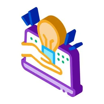 Computer savvy isometric icon vector illustration Illustrazione stock