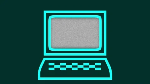 Computer says no retro style with data background Stock Footage 201158165