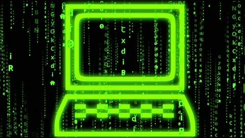 Computer says no retro style with data background Stock Footage 203906964