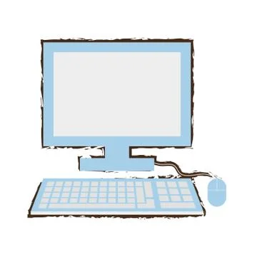 Computer school learn sketch Illustrazione stock