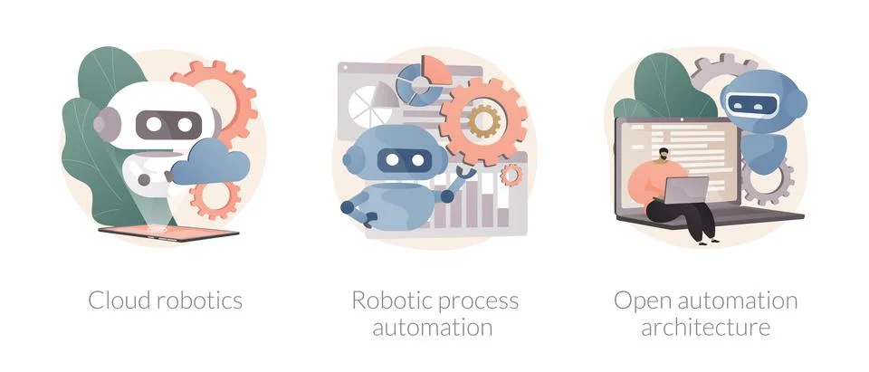 Computer science abstract concept vector illustrations. Stock Illustration