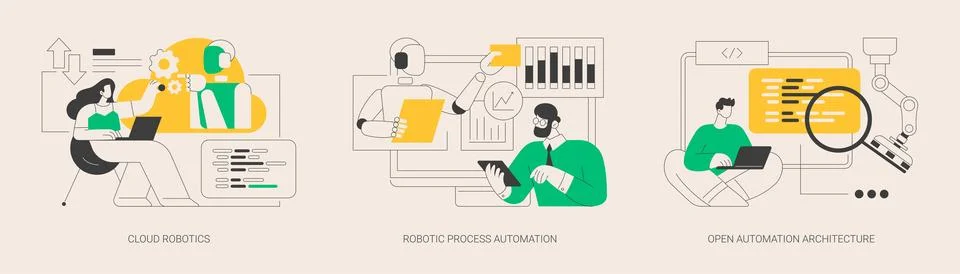 Computer science abstract concept vector illustrations. Stock Illustration