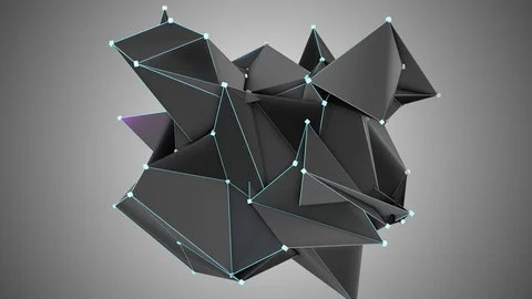 Computer science abstract geometric background shape render Stock Footage 114852816