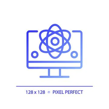 Computer science and STEM pixel perfect gradient linear vector icon Stock Illustration