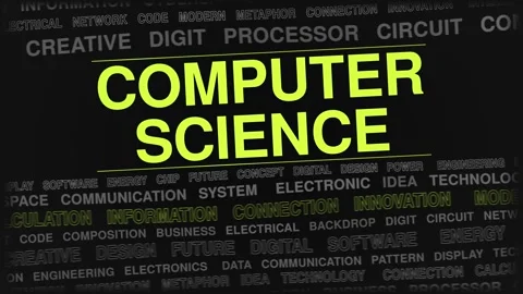 Computer science animated kinetic motion, text design animation, seamless loop Stock Footage 348287600
