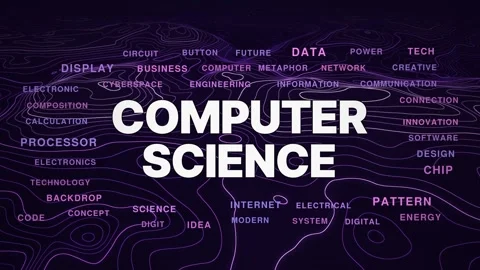 Computer science animated topography word cloud, text design animation, seamless Stock Footage 347775893