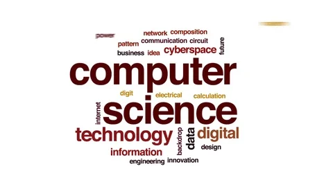 Computer science animated word cloud, text design animation. Video stock 73996133