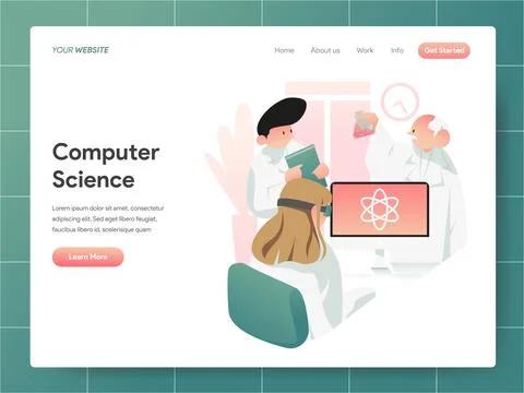 Computer Science  banner of landing page Concept Stock Illustration