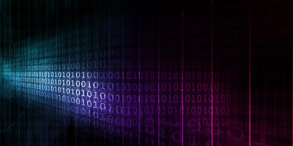 Computer Science Binary Algorithm Technology Abstract Backdrop Illustrazione stock