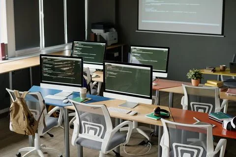 Computer Science Classroom Design Stock Photos