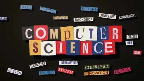 Computer science cut paper collage 3D animation seamless loop Stock Footage 348145364
