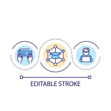 Computer science education loop concept icon Illustrazione stock