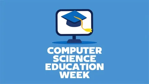 Computer Science Education Week for better computer education for all children 스톡 동영상 334368596