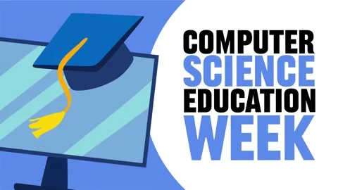 Computer Science Education Week for better computer education for all children 스톡 동영상 334368606