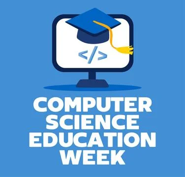 Computer science education week for better computer education 스톡 일러스트
