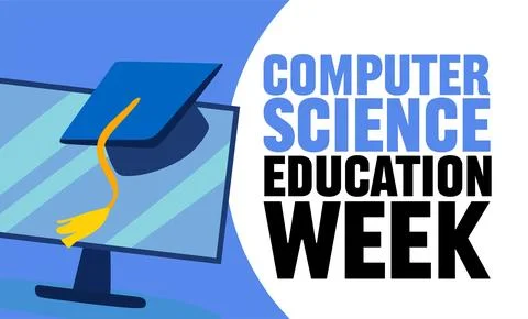 Computer science education week for better computer education 스톡 일러스트