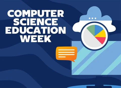 Computer science education week for better computer education 스톡 일러스트