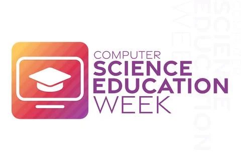 Computer Science Education Week. Vector illustration. Holiday poster. Stock Illustration