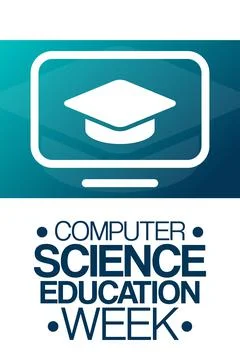 Computer Science Education Week. Vector illustration. Holiday poster. Stock Illustration