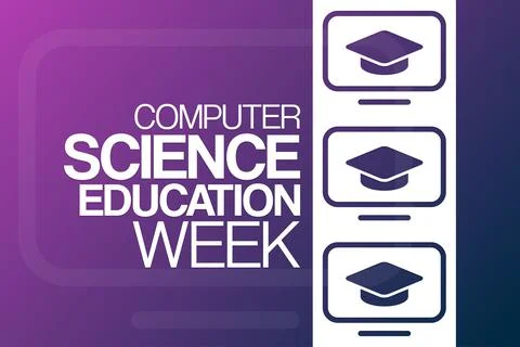 Computer Science Education Week. Vector illustration. Holiday poster. Stock Illustration