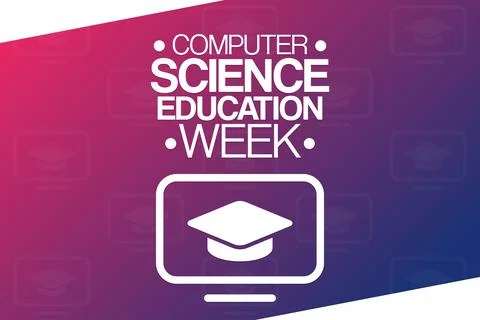 Computer Science Education Week. Vector illustration. Holiday poster. Stock Illustration