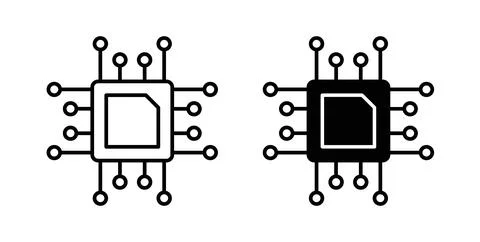 Computer science icon collection in black, Line icons, flat symbols Illustrazione stock