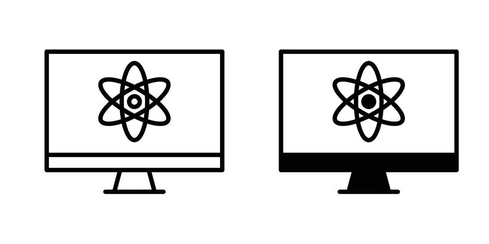 Computer science icon for design projects and web UI Stock Illustration