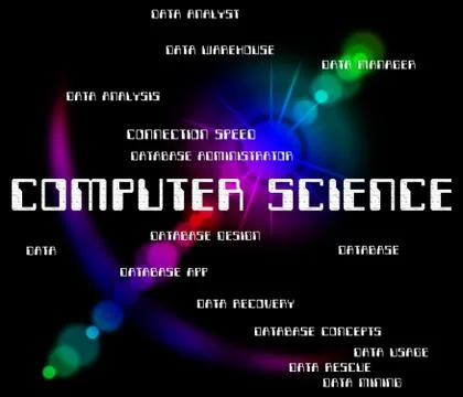 Computer Science Indicates Information Technology And Biology 库存插图