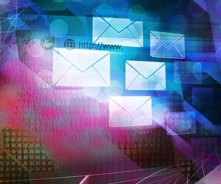 Computer science mail abstract background Stock Illustration