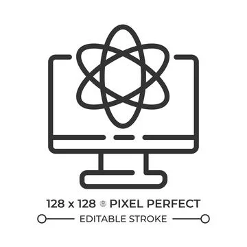 Computer science pixel perfect line icon Stock-Illustration