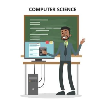 Computer science teacher. Stock Illustration