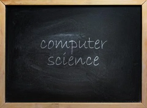 Computer Science Text On School Board Stock Photos
