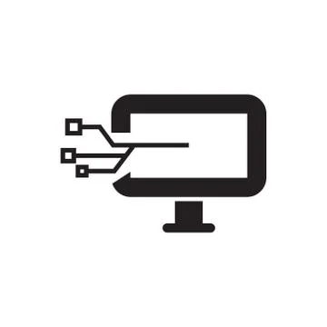 Computer science vector icon logo design Stock Illustration