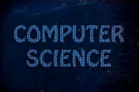 Computer science writing with binary code pattern Stock Illustration