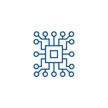 Computer science,circuit line icon concept. Computer science,circuit flat vector Illustrazione stock
