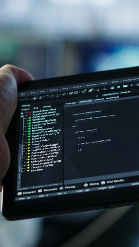 Computer scientist in data center solving tasks on tablet Stock Footage 319574433