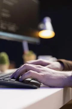 Computer scientist designing and developing software applications Stock Photos