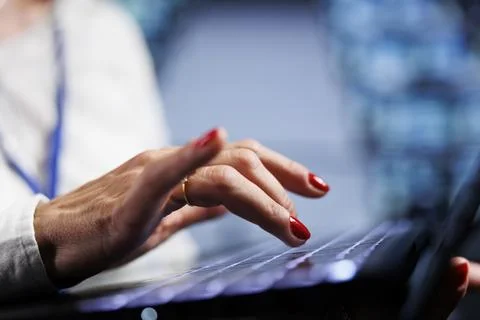 Computer scientist sets up gaming server Foto stock